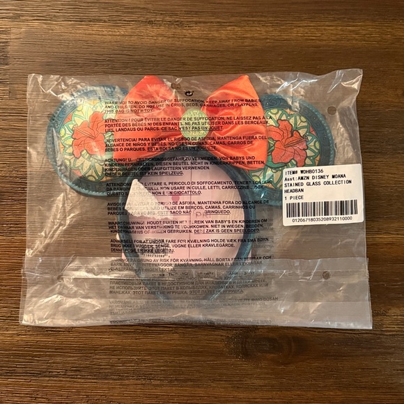 Loungefly Disney Princess Stained Glass Collection Moana Ear Headband NWT - Picture 14 of 15